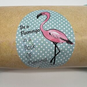 Justin &‎ Taylor Round Beach Towel Mint Polka Dot Flamingo Pom Pom Fringe 59"